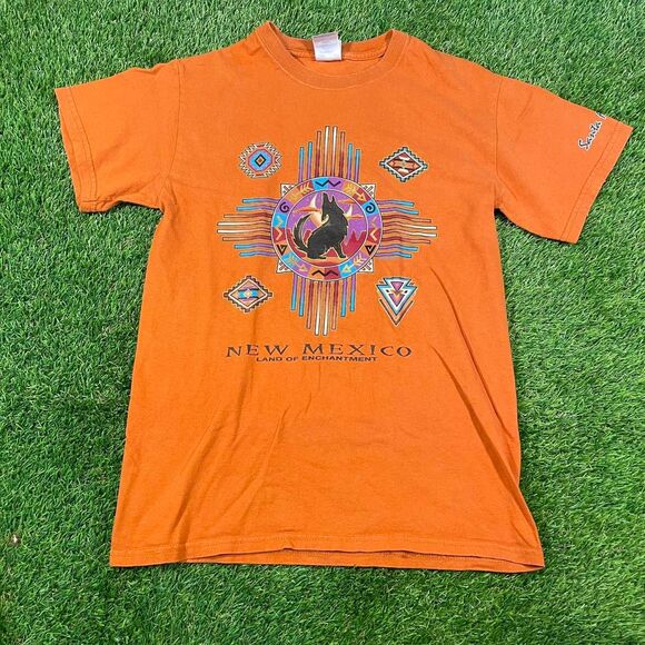 Retro New Mexico Santa Fe Orange Graphic Gildan cotton tee (S) - Picture 1 of 6